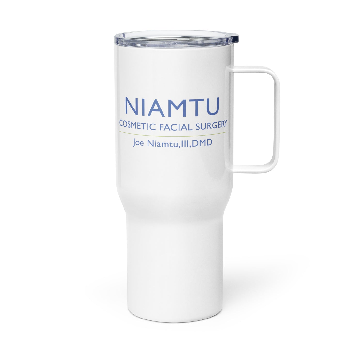 Travel mug with a handle