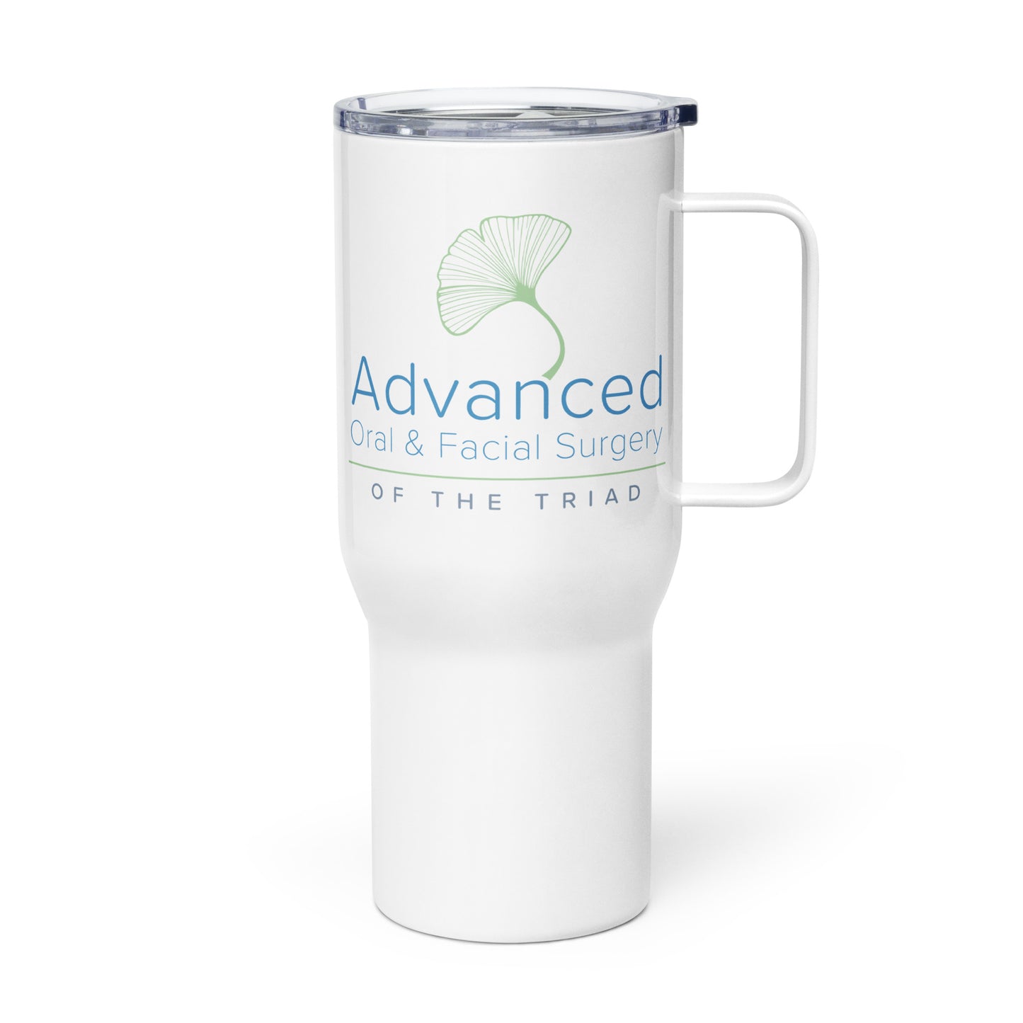 Travel mug with a handle