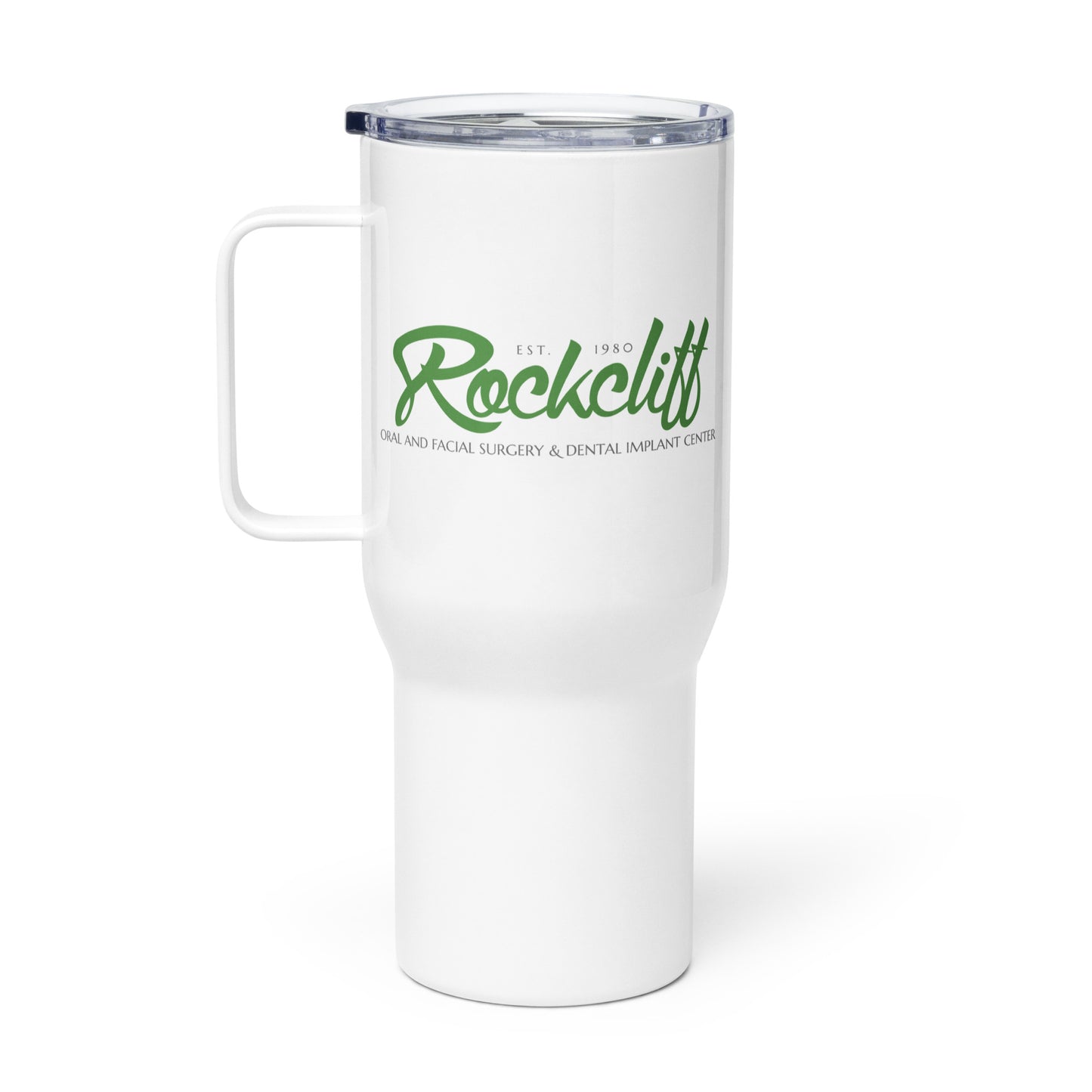 Travel mug with a handle