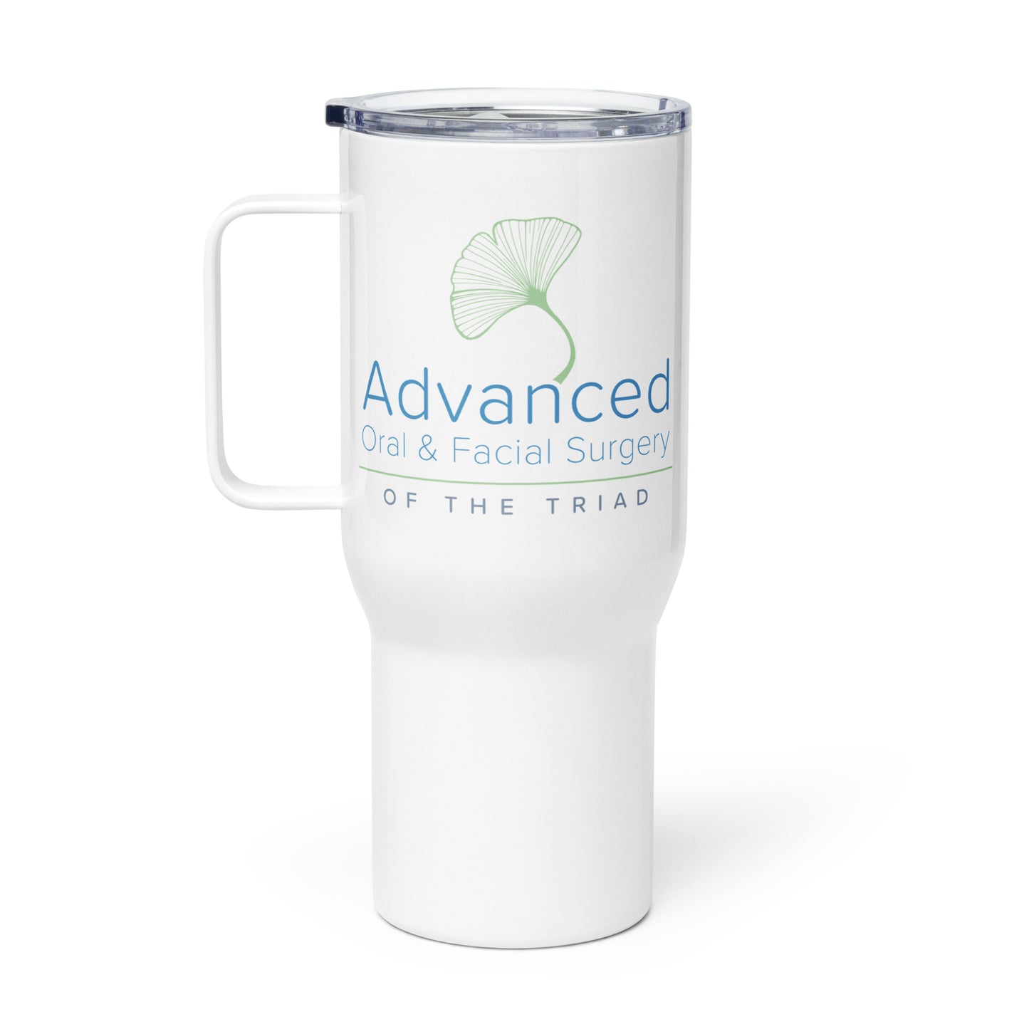 Travel mug with a handle